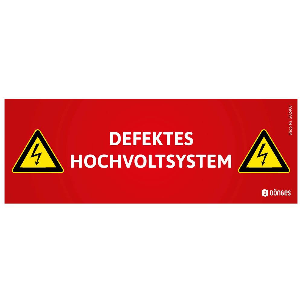 Dönges Magnetschild für HV-Systeme "DEFEKTES HOCHVOLTSYSTEM"