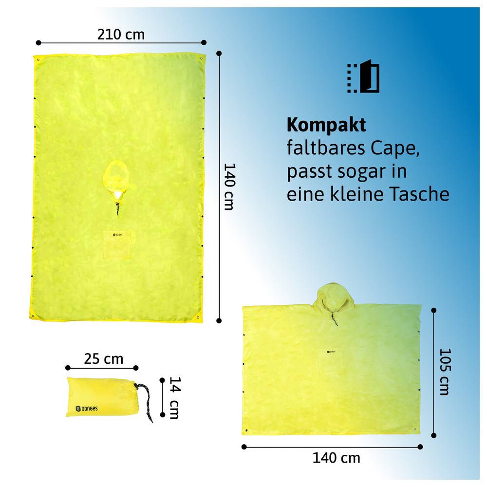 Dönges Regenponcho 4 in 1 240x140cm schwarz