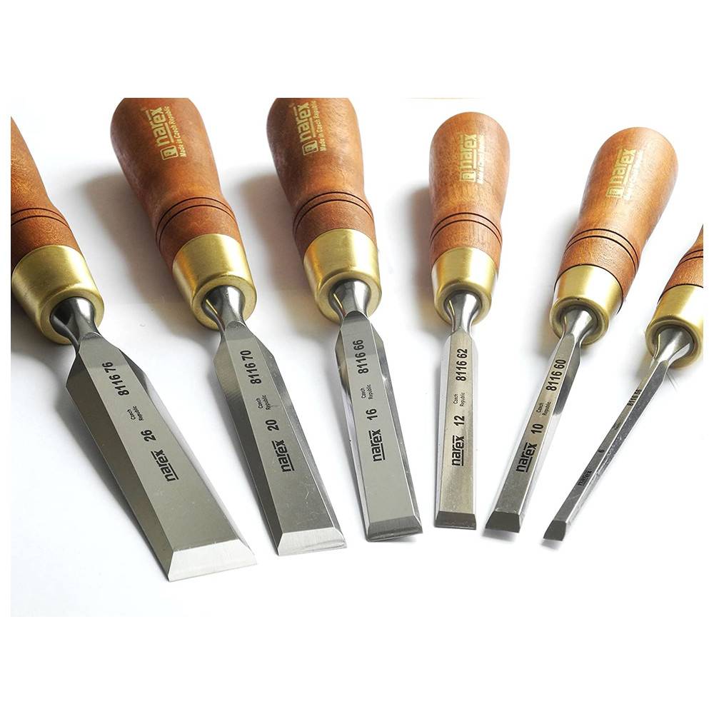 Narex Stechbeitel set Premium poliert, in Holzkiste, 6teilig