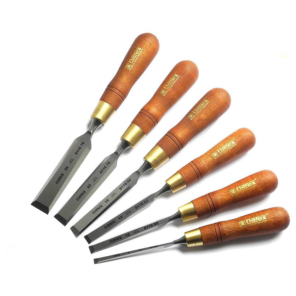 Narex Stechbeitel set Premium poliert, in Holzkiste, 6teilig
