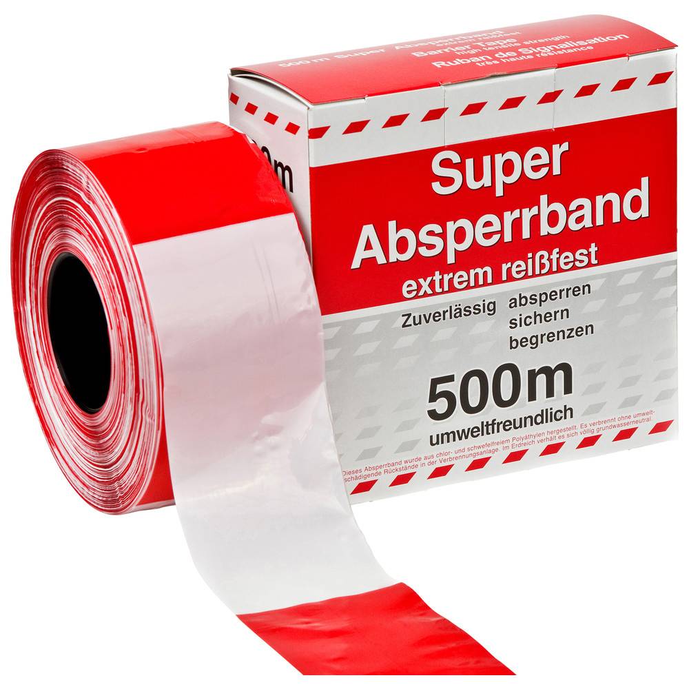 Kelmaplast Absperrband, ohne Aufdruck, gelb/schwarz, 500 m