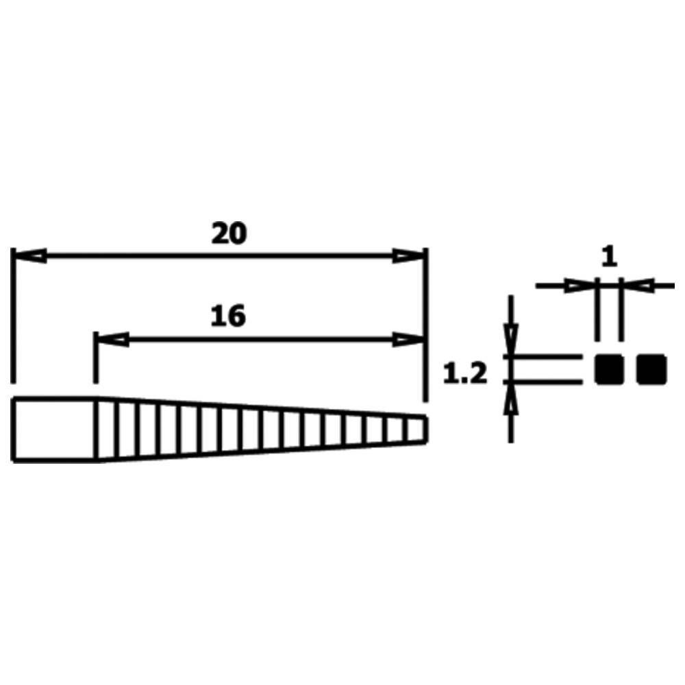 WETEC ECO Mini-Flachzange, kurz, Greifflächen geriffelt, 1,2 mm, ESD-Griffe