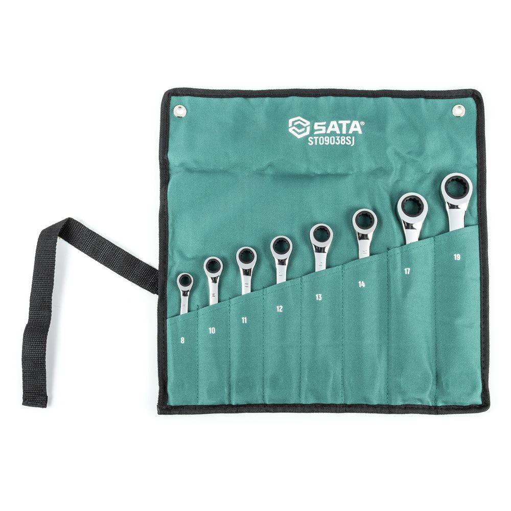 SATA 8 Tlg. Ratschen-Ringmaulschlüssel Set - 10, 11, 12, 13, 14, 15, 17, 19 mm