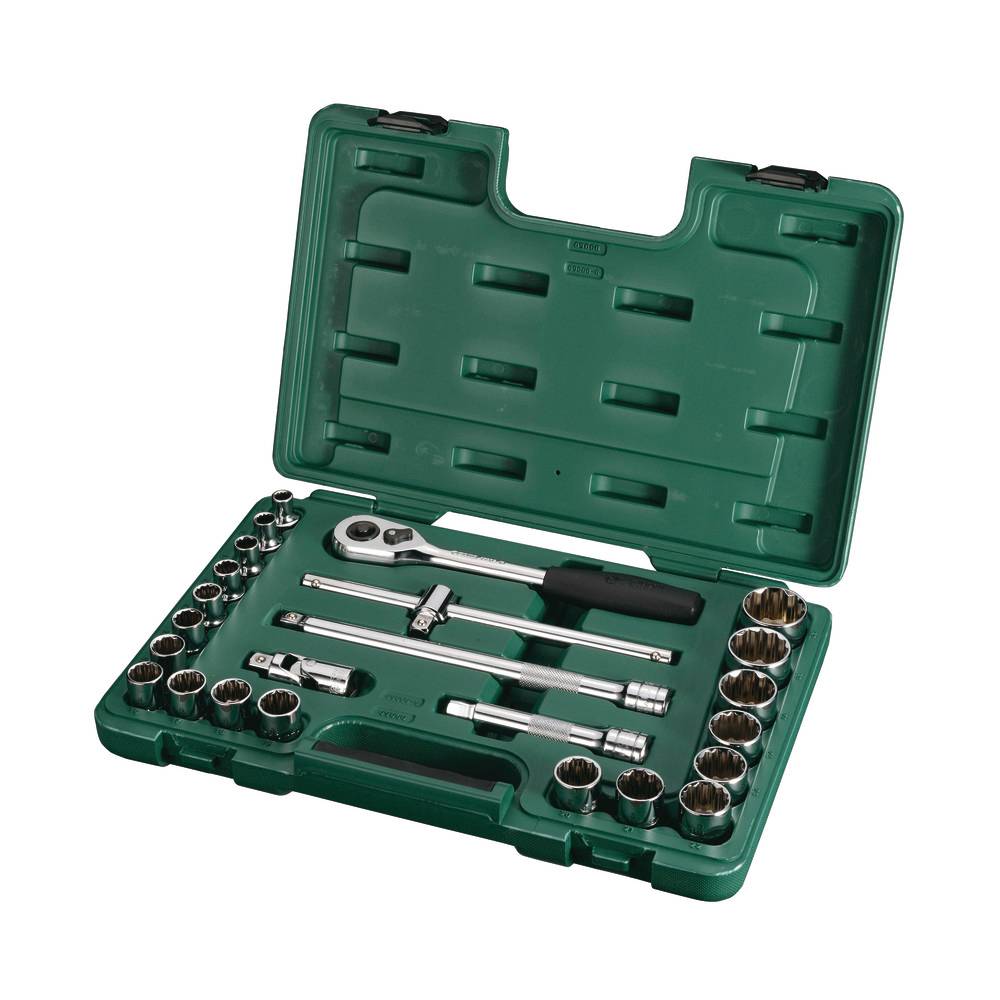 SATA 1/2" 12-kant Steckschlüssel Satz, 24-tlg.