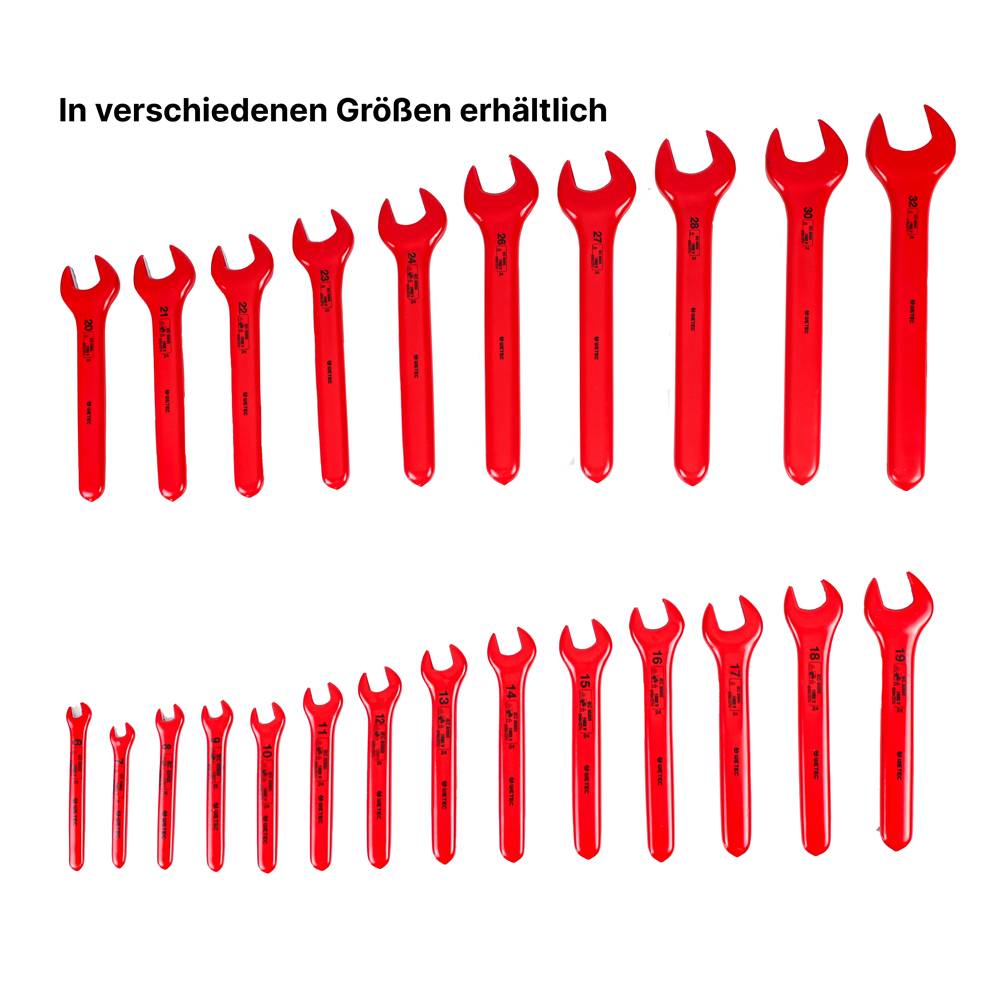 WETEC Einmaulschlüssel, DIN 7446, Schlüsselweite 10 mm, 1.000 V/VDE/GS