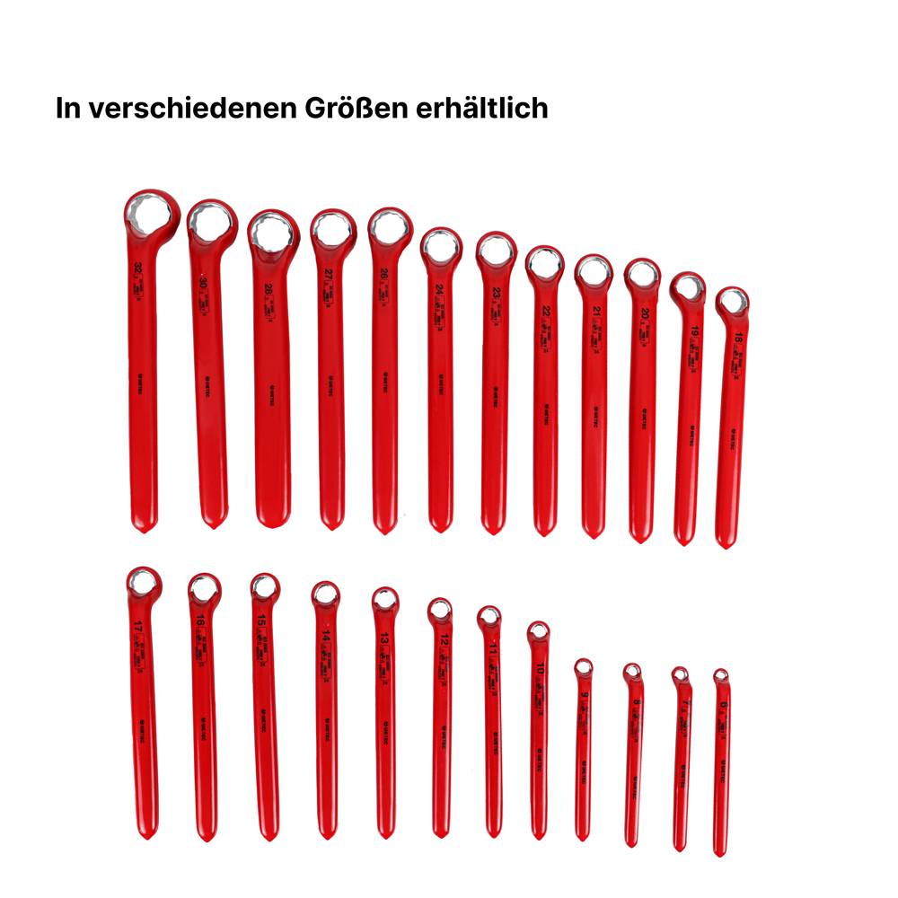 WETEC Ringschlüssel, DIN 7447, Schlüsselweite 21 mm, 1.000 V/VDE/GS