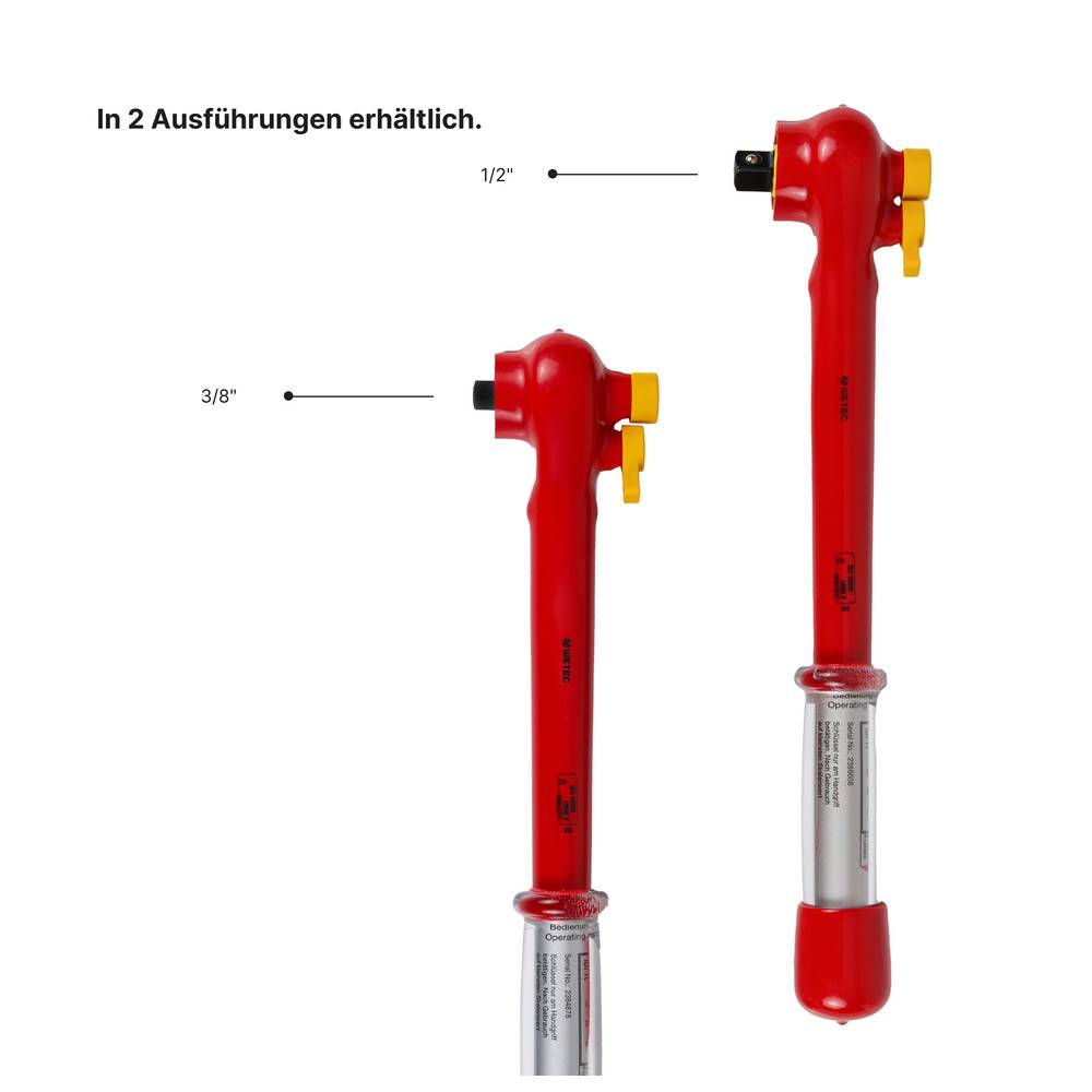 WETEC Drehmomentschlüssel, 1/2", 1.000 V, Drehmoment 40-220 Nm, 530 mm