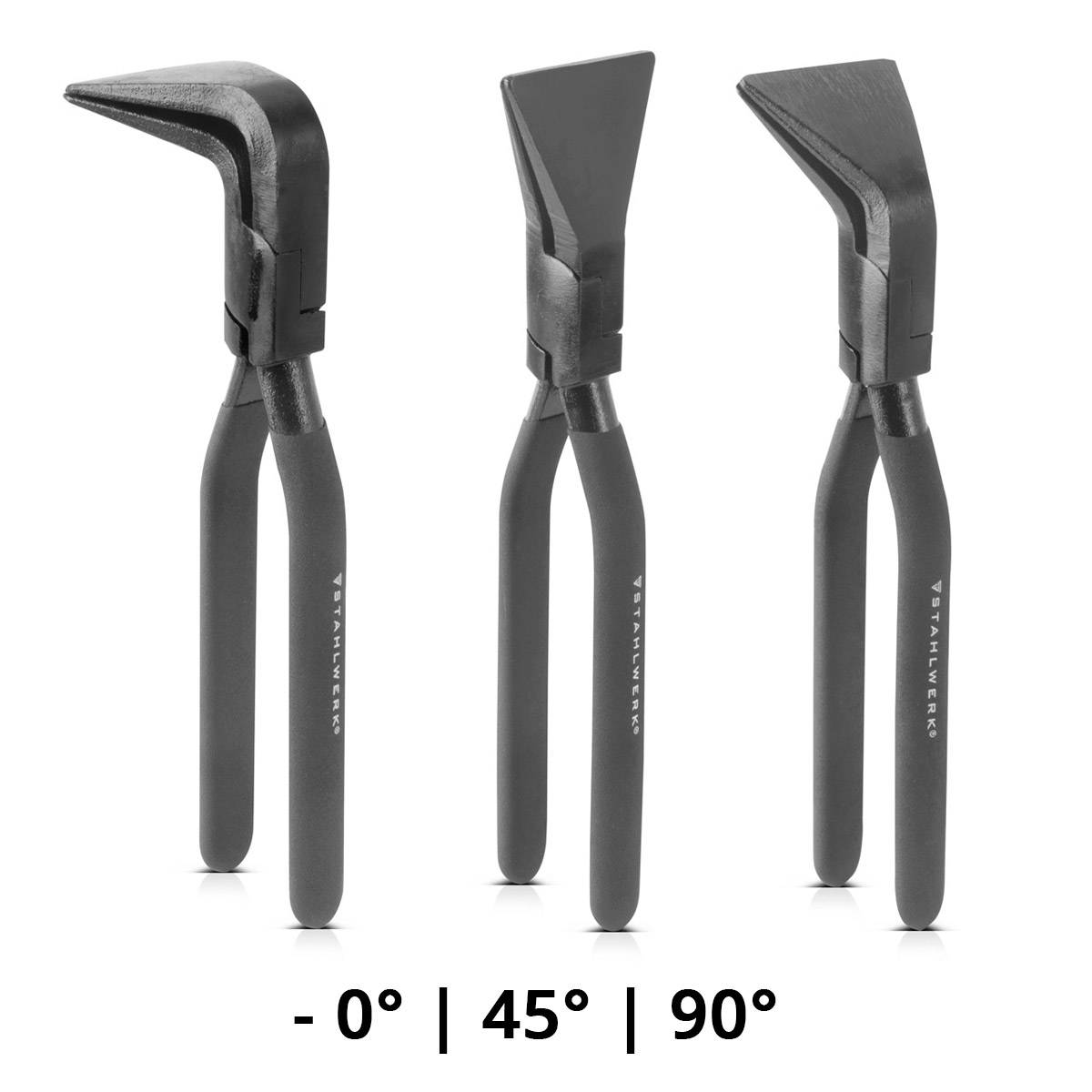 STAHLWERK Falzzangen Set 0° 45° 90° Abkantzange Blechzange Biegezange 60 mm