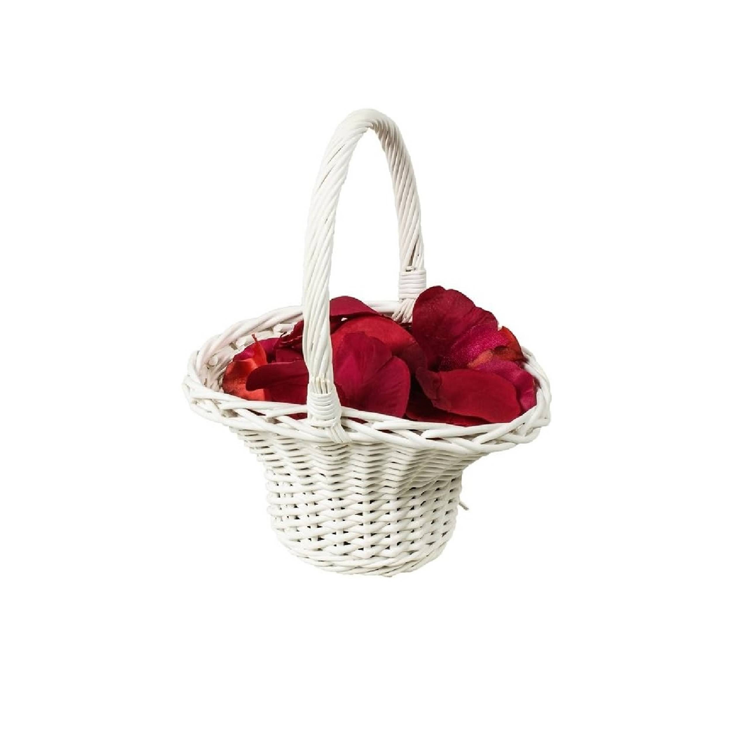 Neustanlo | Blumenstreukörbchen Set weiß lackiert | Höhe: ca. 11/24 cm & ca. 12/28 cm | Größe: ca. 20 x 16 cm & ca. 23 x 19 cm | Blumenkinderkorb