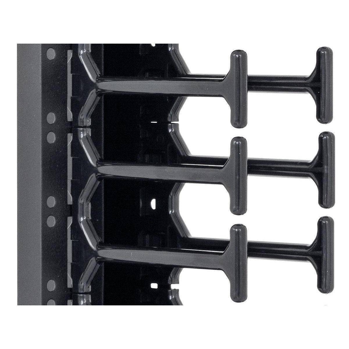 RAB-VP-H27-X1 - Kabelführungspanel 27HE, kammschiene zweireihig, schwarz