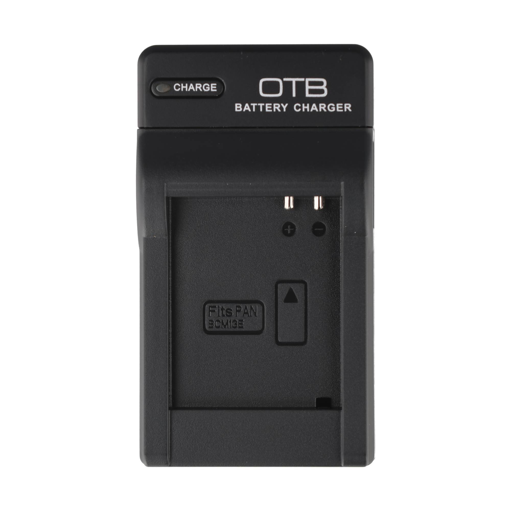 Schwarzes OTB-Batterieladegerät mit Ladeanzeigeleuchte und leerem Batterieplatz
