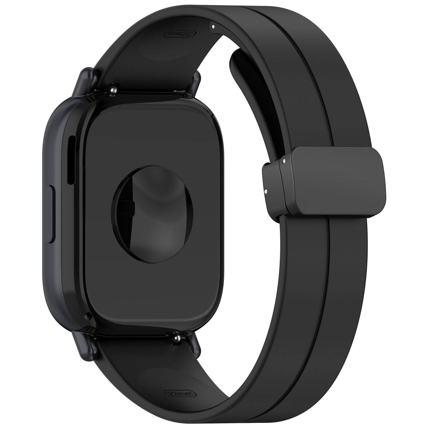 Für Xiaomi Redmi Watch 5 Lite Silikon Armband mit Magnetischer Faltschließe Schwarz