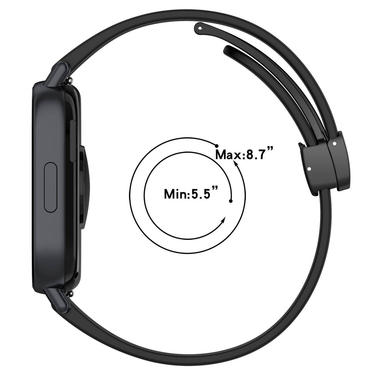 Für Xiaomi Redmi Watch 5 Lite Silikon Armband mit Magnetischer Faltschließe Hellblau