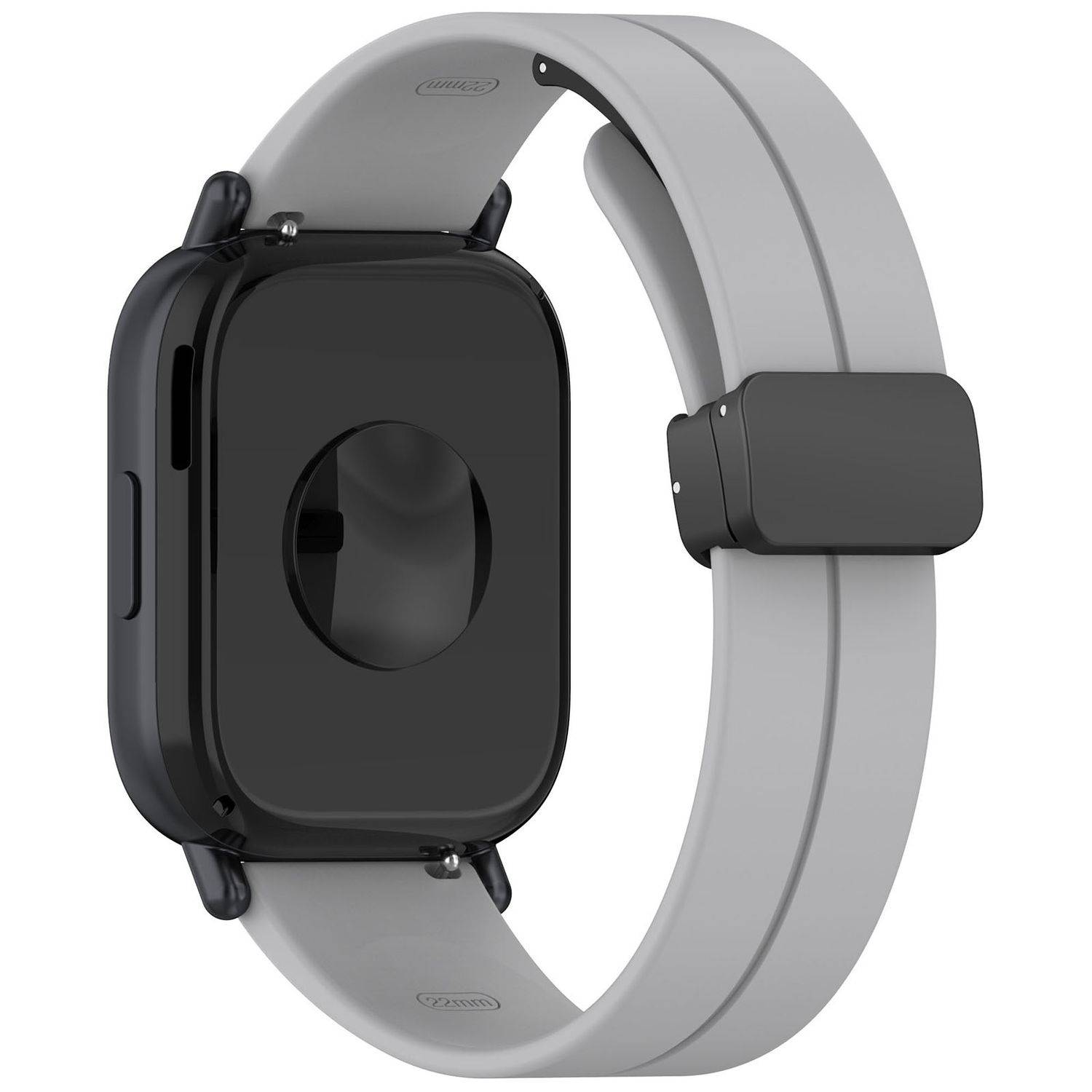 Für Xiaomi Redmi Watch 5 Lite Silikon Armband mit Magnetischer Faltschließe Grau