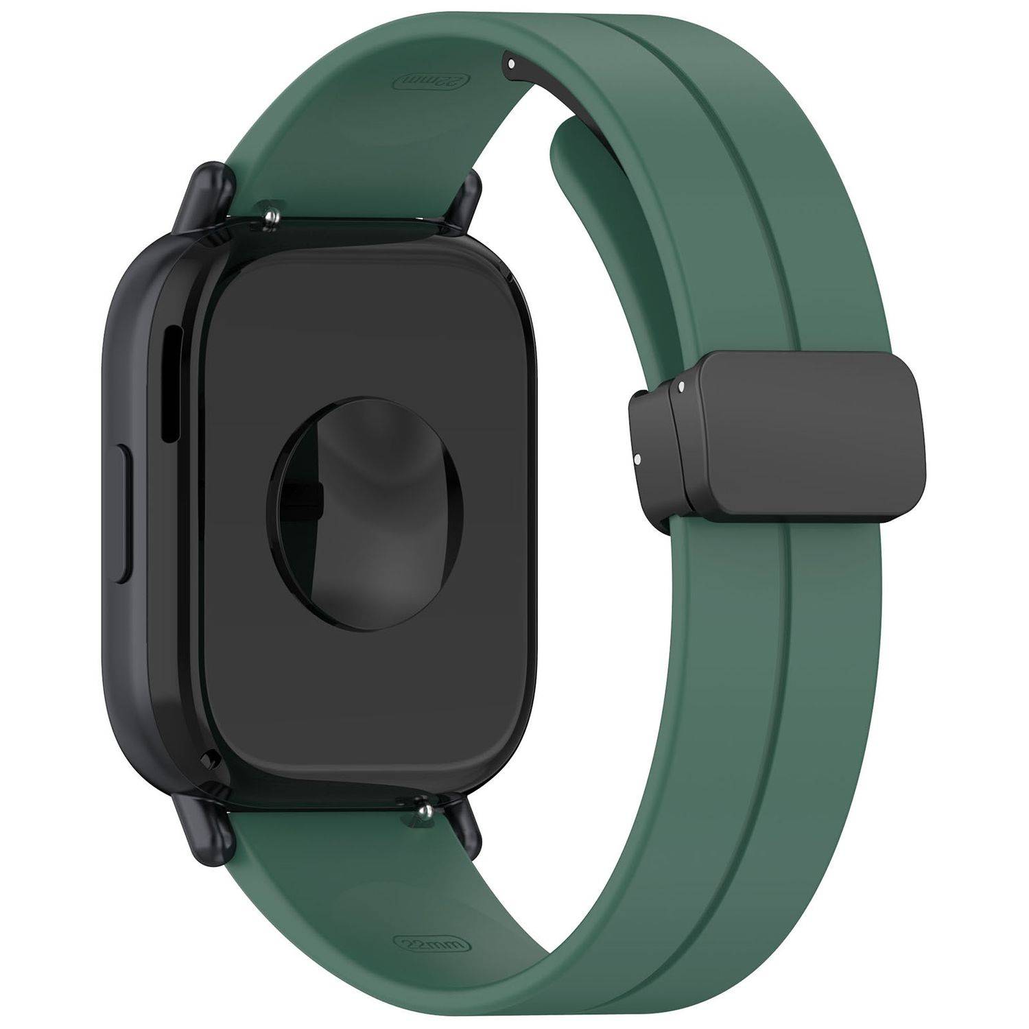 Für Xiaomi Redmi Watch 5 Lite Silikon Armband mit Magnetischer Faltschließe Dunkelgrün