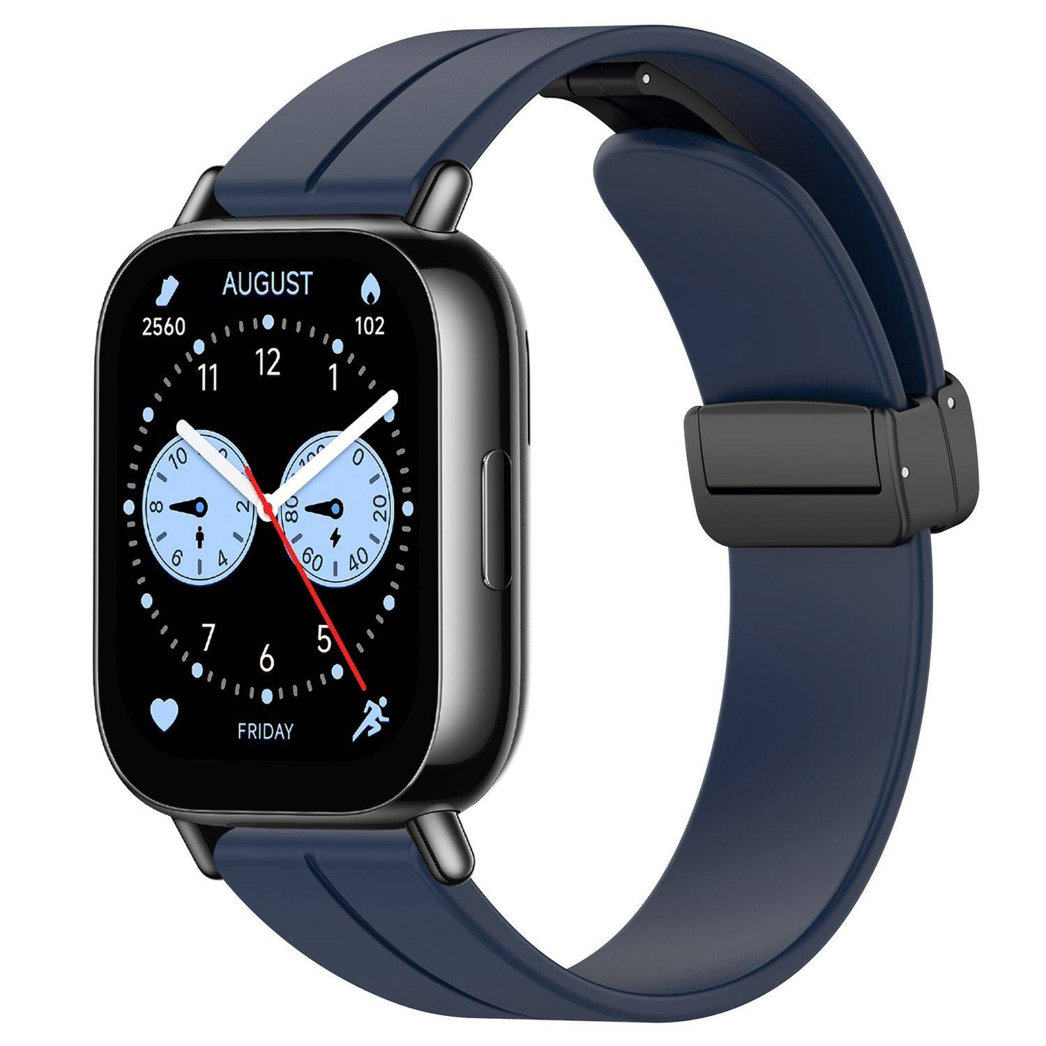 Für Xiaomi Redmi Watch 5 Active Silikon Armband mit Magnetischer Faltschließe Dunkelblau