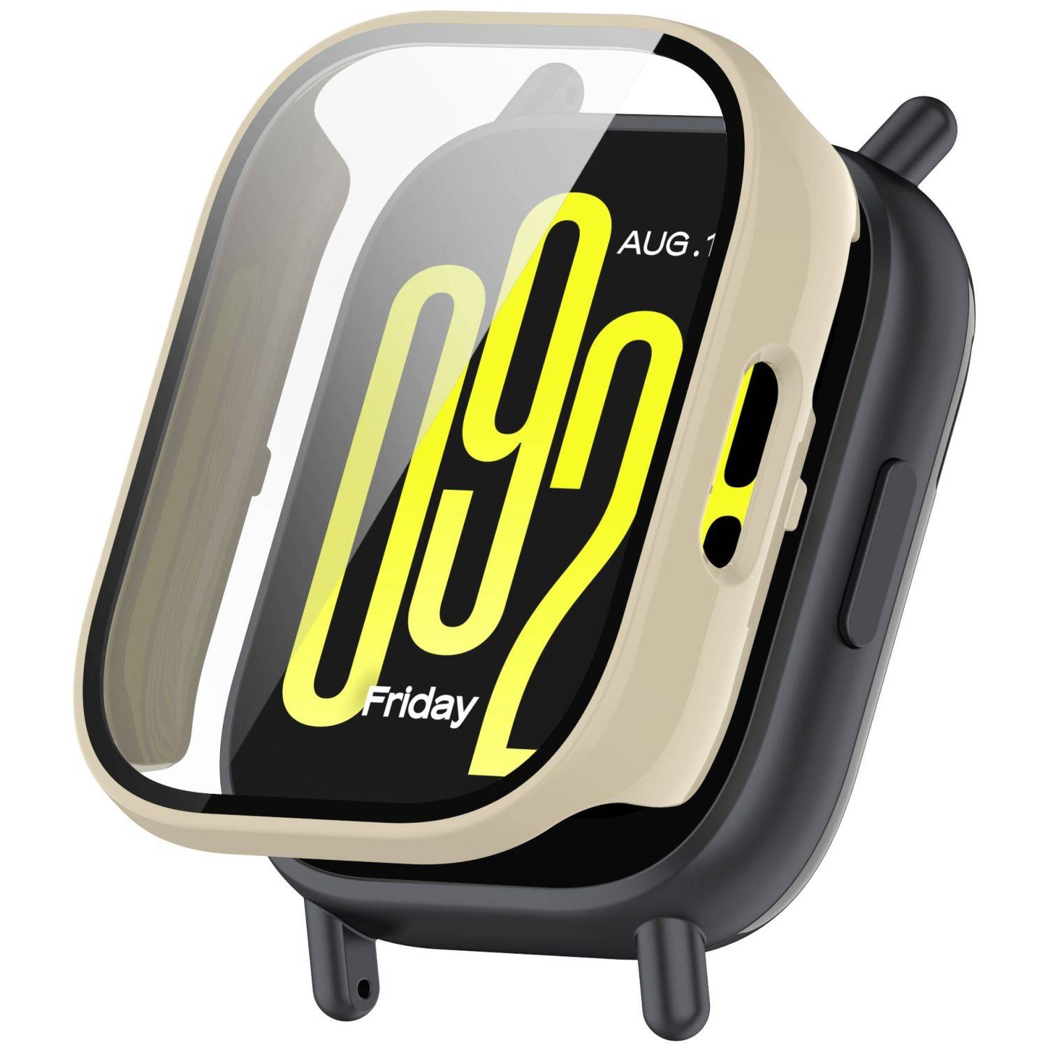 Für Xiaomi Redmi Watch 5 Active Kunststoff PC Watch Hülle + Schutz Hart Glas Beige