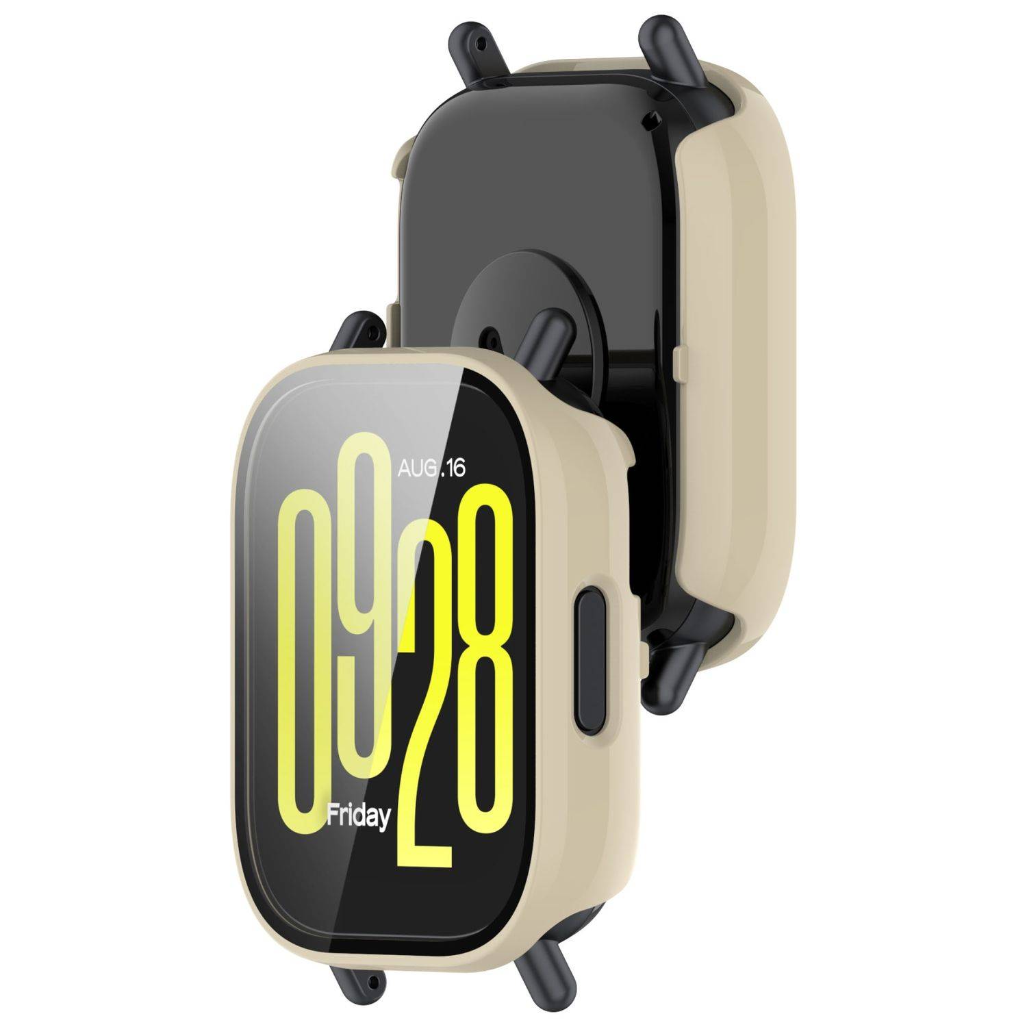 Für Xiaomi Redmi Watch 5 Active Kunststoff PC Watch Hülle + Schutz Hart Glas Beige