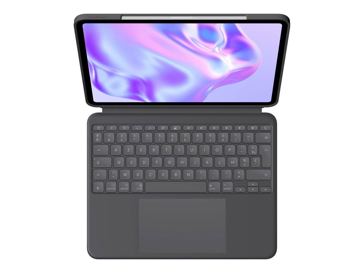 Logitech Combo Touch - Tastatur und Foliohülle - mit Trackpad - hinterleuchtet - Apple Smart connector - AZERTY - Franzö