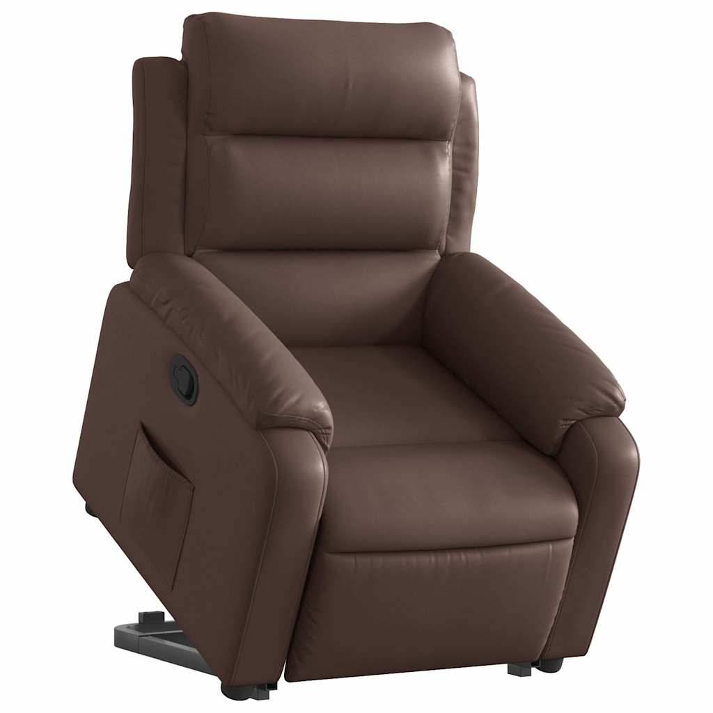 vidaXL Relaxsessel mit Aufstehhilfe Braun Kunstleder