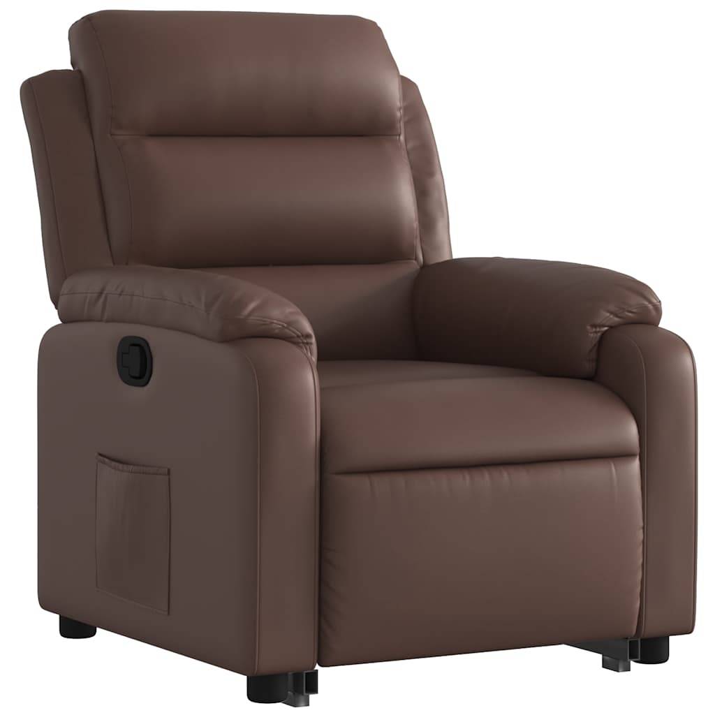 vidaXL Relaxsessel mit Aufstehhilfe Braun Kunstleder