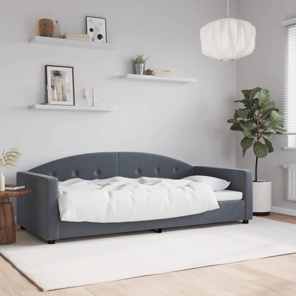 vidaXL Tagesbett Dunkelgrau 90x200 cm Samt