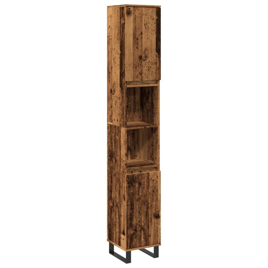 vidaXL Badschrank Altholz-Optik 30x30x190 cm Holzwerkstoff