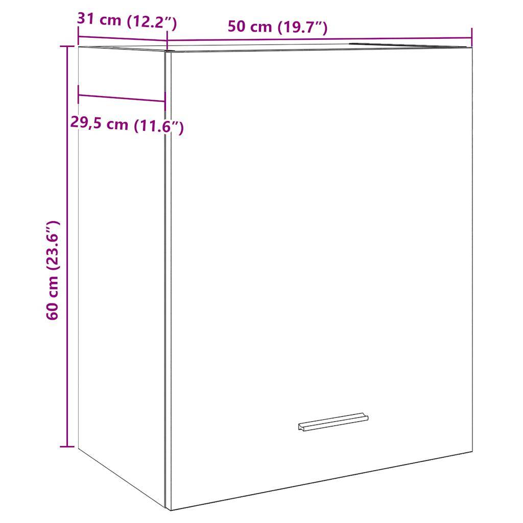 vidaXL Hängeschrank Lyon Betongrau 50x31x60 cm Holzwerkstoff