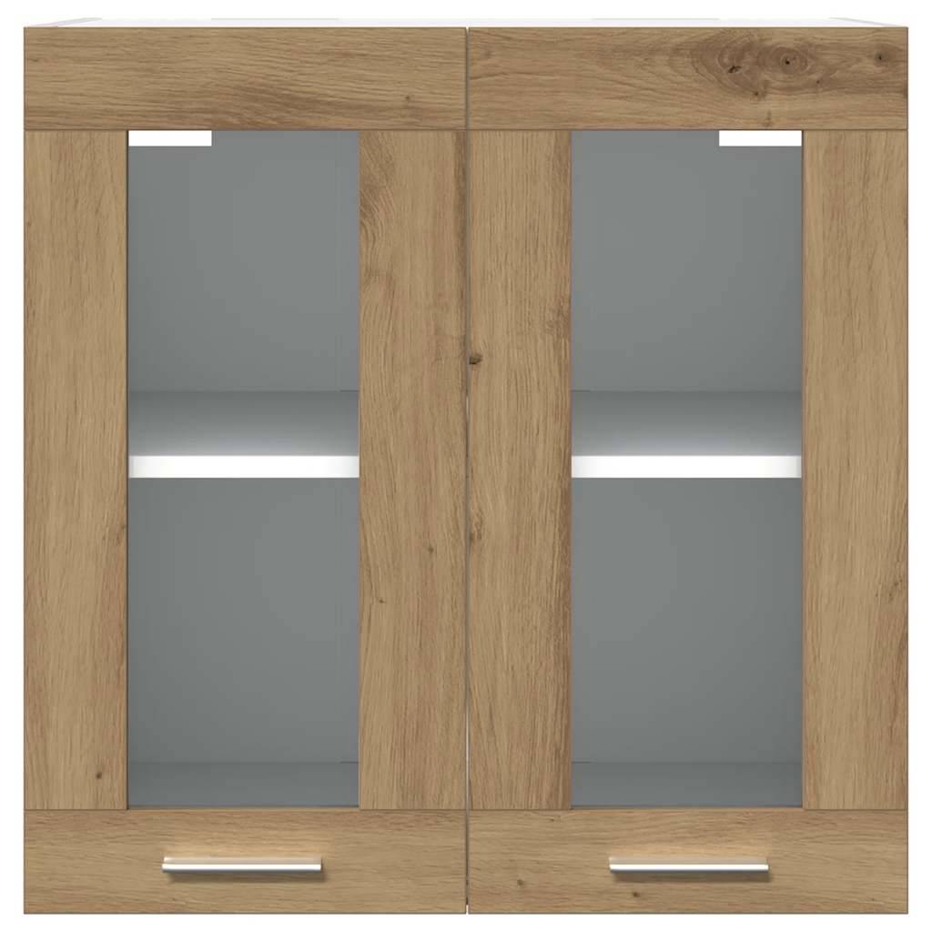vidaXL Küchen-Wandschrank Lyon mit Glastüren Artisan-Eiche 60x31x60 cm