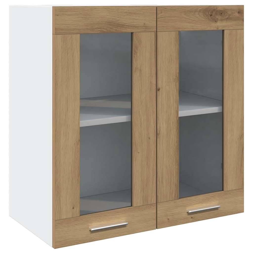 vidaXL Küchen-Wandschrank Lyon mit Glastüren Artisan-Eiche 60x31x60 cm