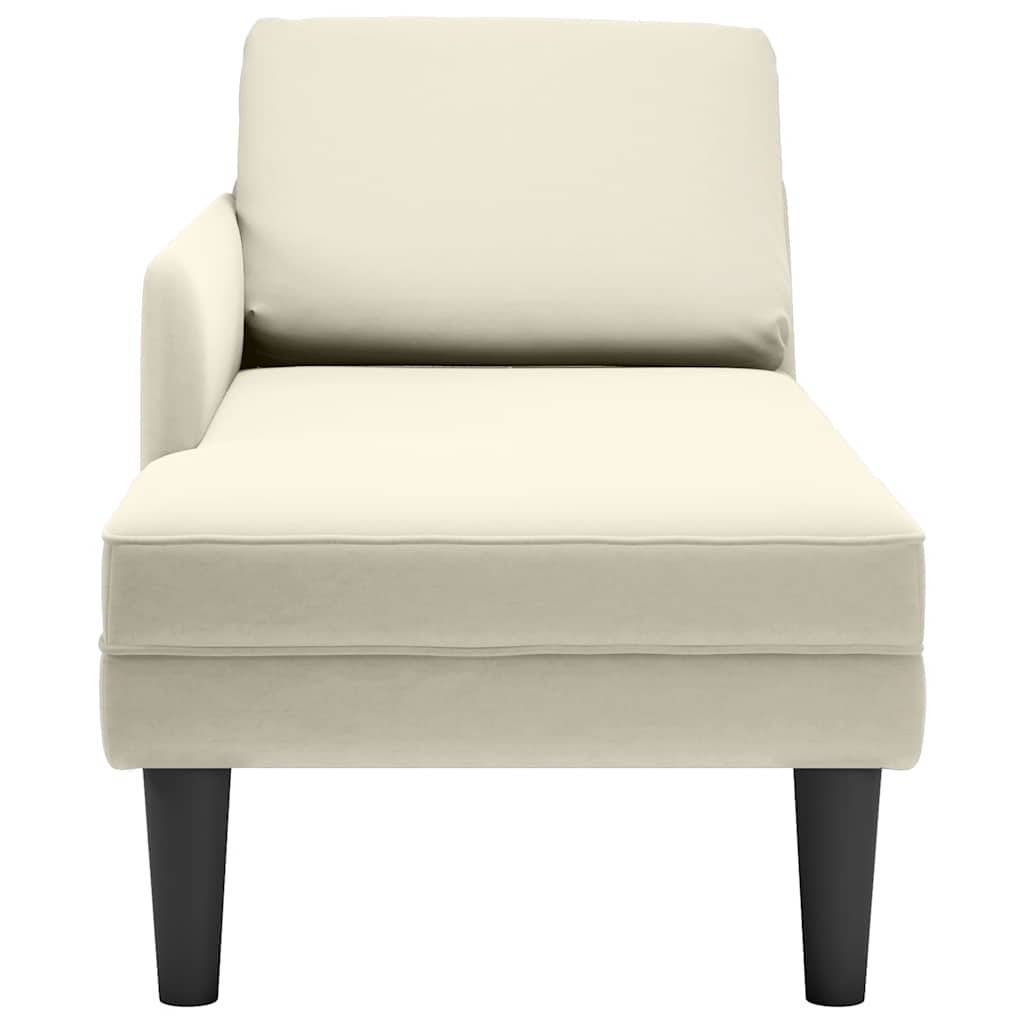 vidaXL Chaiselongue mit Kissen und Rechter Armlehne Creme Samt