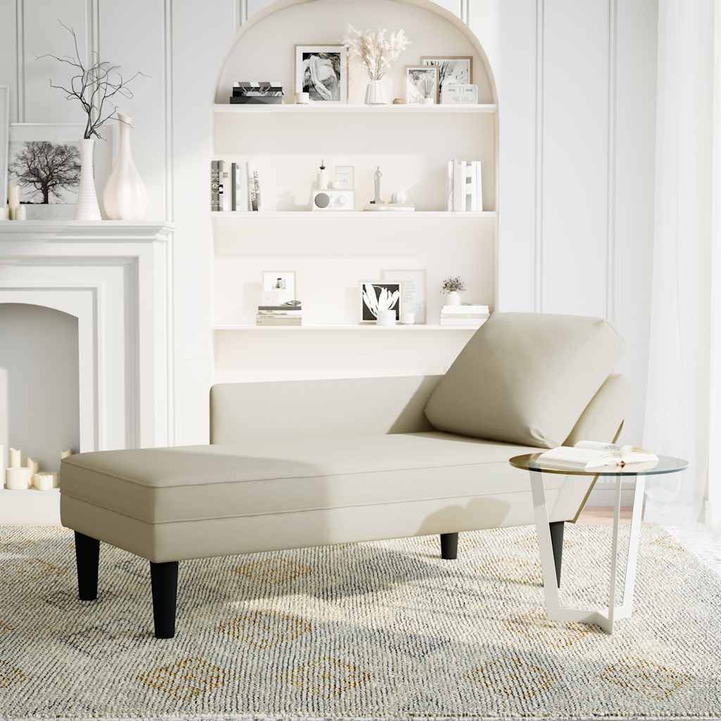 vidaXL Chaiselongue mit Kissen und Rechter Armlehne Creme Samt