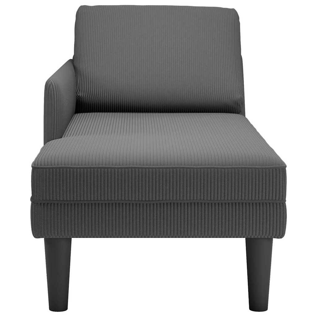 vidaXL Chaiselongue mit Kissen Dunkelgrau Cordstoff