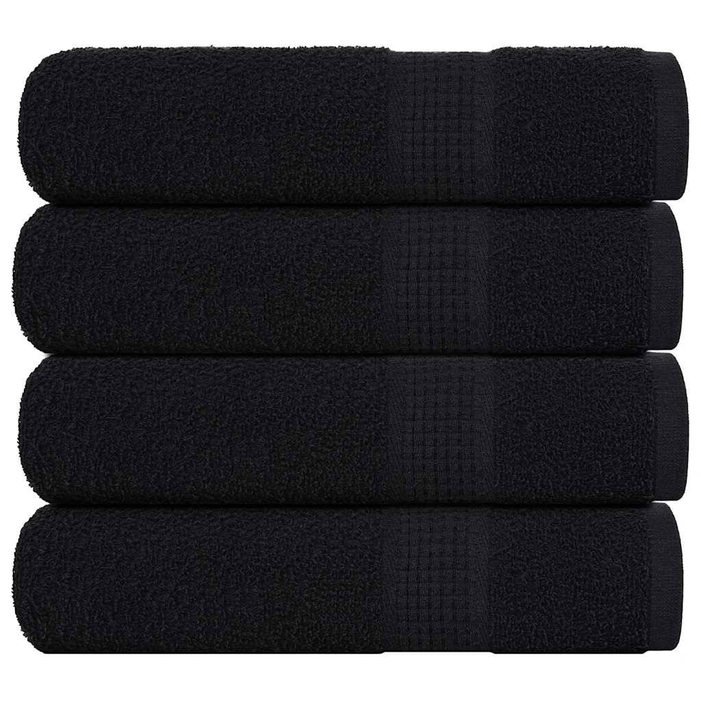 vidaXL Badetücher 4 Stk. Schwarz 100x150 cm 360 g/m² 100% Baumwolle