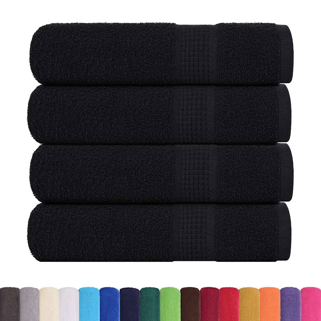 vidaXL Badetücher 4 Stk. Schwarz 100x150 cm 360 g/m² 100% Baumwolle