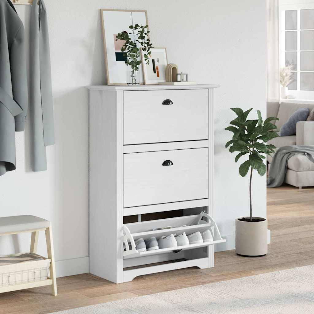 vidaXL Schuhregal BODO Weiß 80x35x118 cm