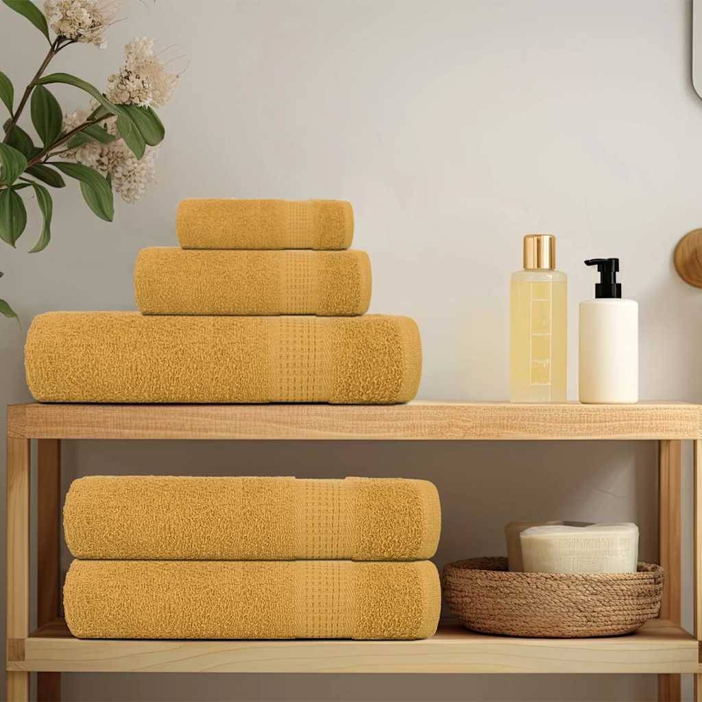 vidaXL Handtücher 10 Stk. Golden 100x200 cm 360 g/m² 100% Baumwolle