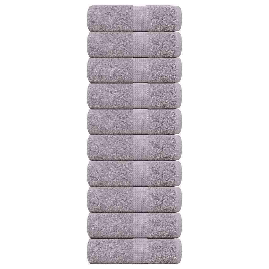 vidaXL Seiftücher 10 Stk. Grau 30x30 cm 360 g/m² 100% Baumwolle