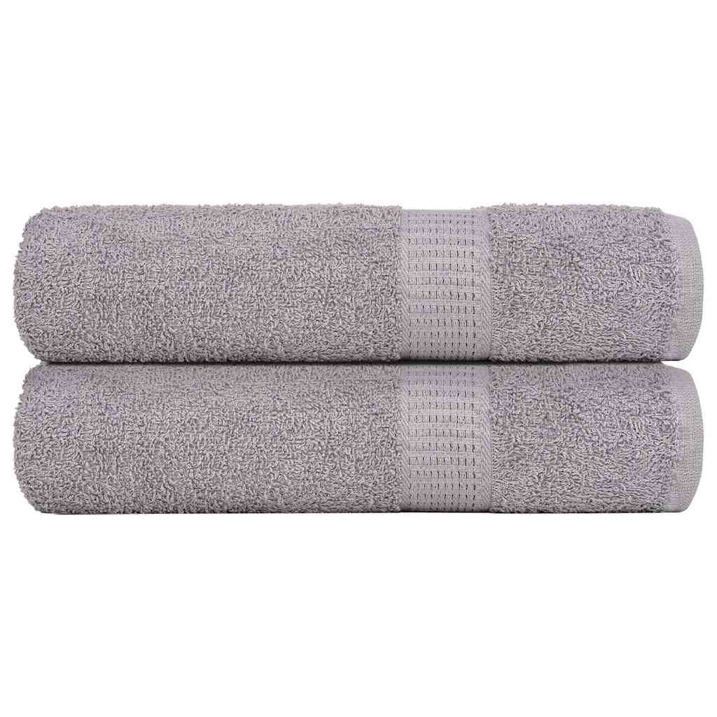 vidaXL Handtücher 2 Stk. Grau 50x100 cm 360 g/m² 100% Baumwolle