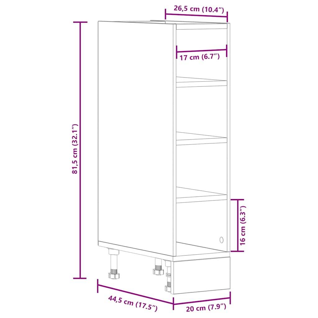 vidaXL Unterschrank Riga Artisan-Eiche 20x44,5x81,5 cm Holzwerkstoff