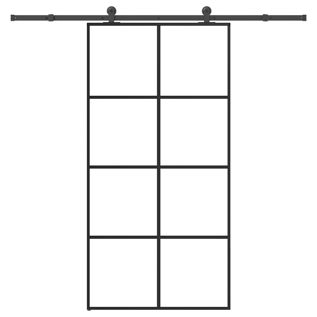 vidaXL Schiebetür mit Beschlag 102,5x205 cm ESG-Glas & Aluminium