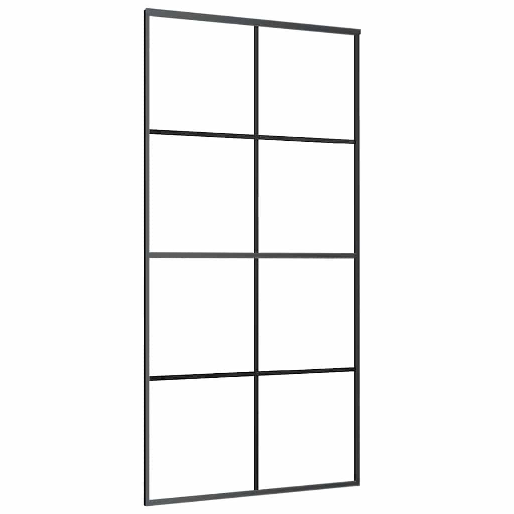 vidaXL Schiebetür mit Beschlag 102,5x205 cm ESG-Glas & Aluminium