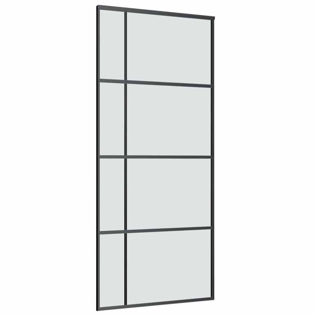 vidaXL Schiebetür mit Beschlag 90x205 cm ESG-Glas & Aluminium