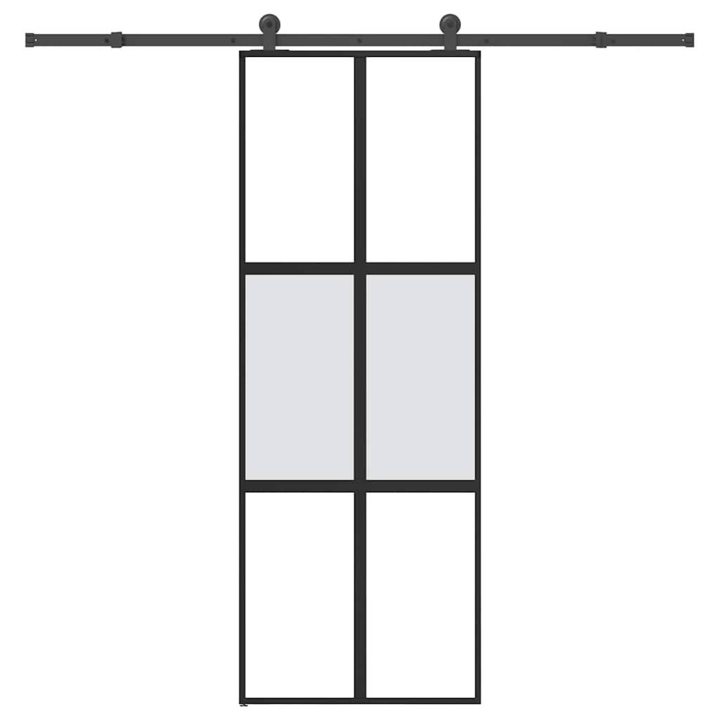 vidaXL Schiebetür mit Beschlag 76x205 cm Hartglas & Aluminium