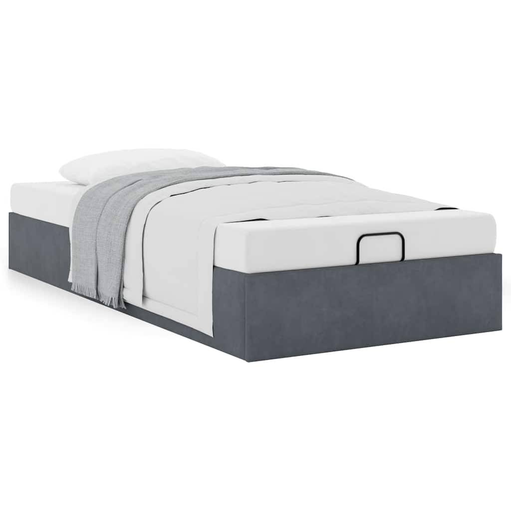 vidaXL Ottoman-Bett ohne Matratze Dunkelgrau 90x190 cm Samt