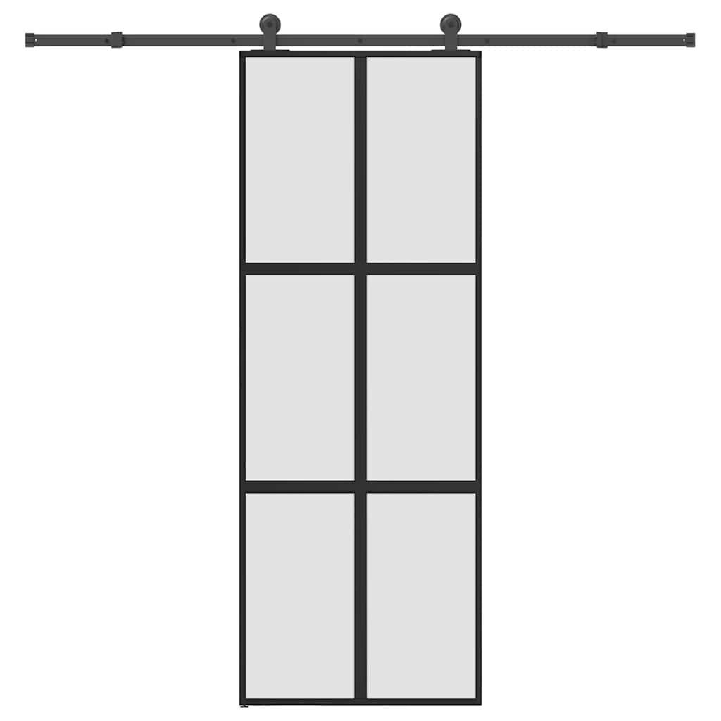 vidaXL Schiebetür mit Beschlag 76x205 cm Hartglas & Aluminium