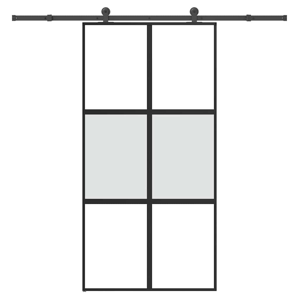 vidaXL Schiebetür mit Beschlag 102,5x205 cm Hartglas & Aluminium
