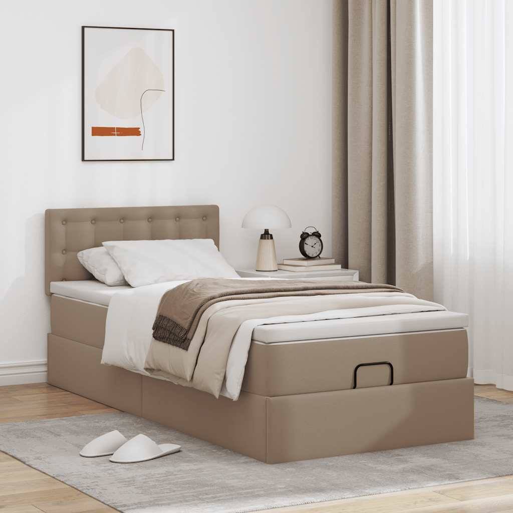 vidaXL Ottoman-Bett mit Matratze Cappuccino-Braun 100x200cm Kunstleder