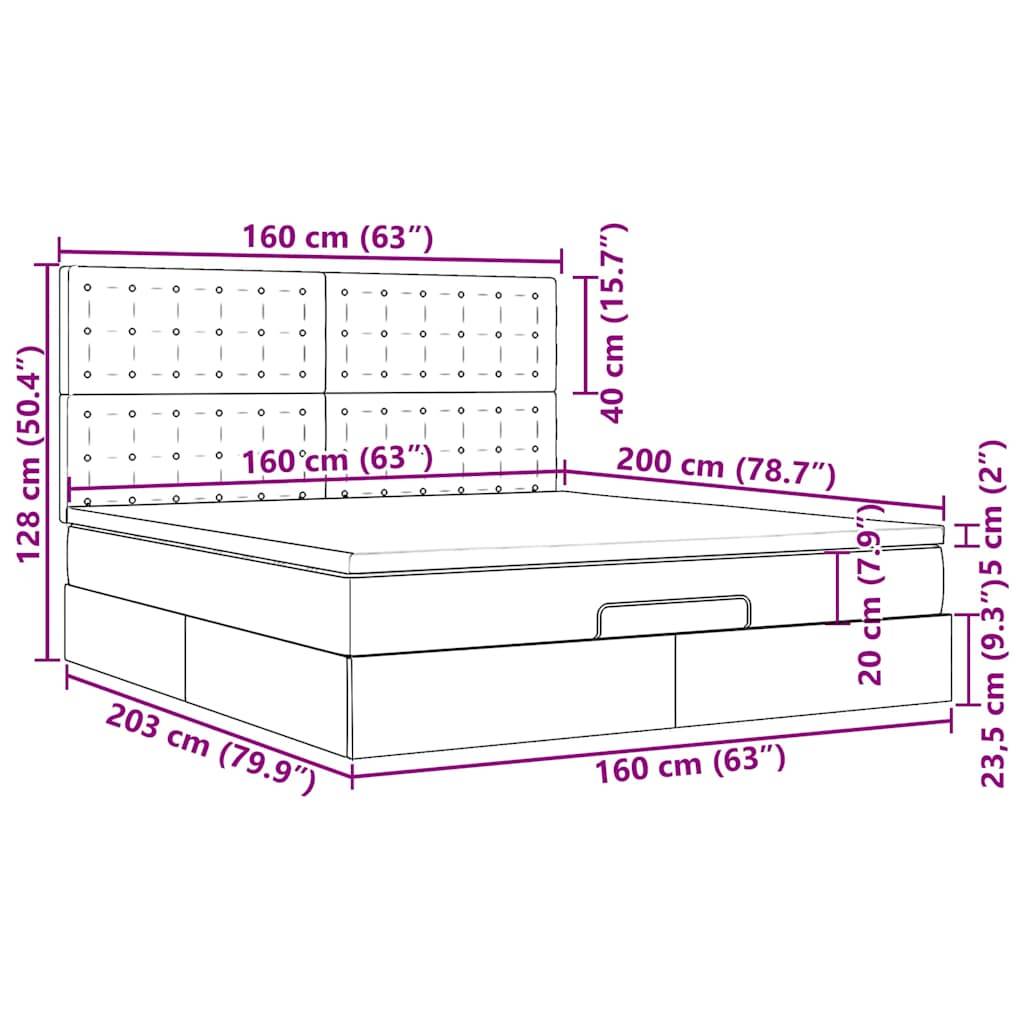 vidaXL Ottoman-Bett mit Matratze Cappuccino-Braun 160x200cm Kunstleder