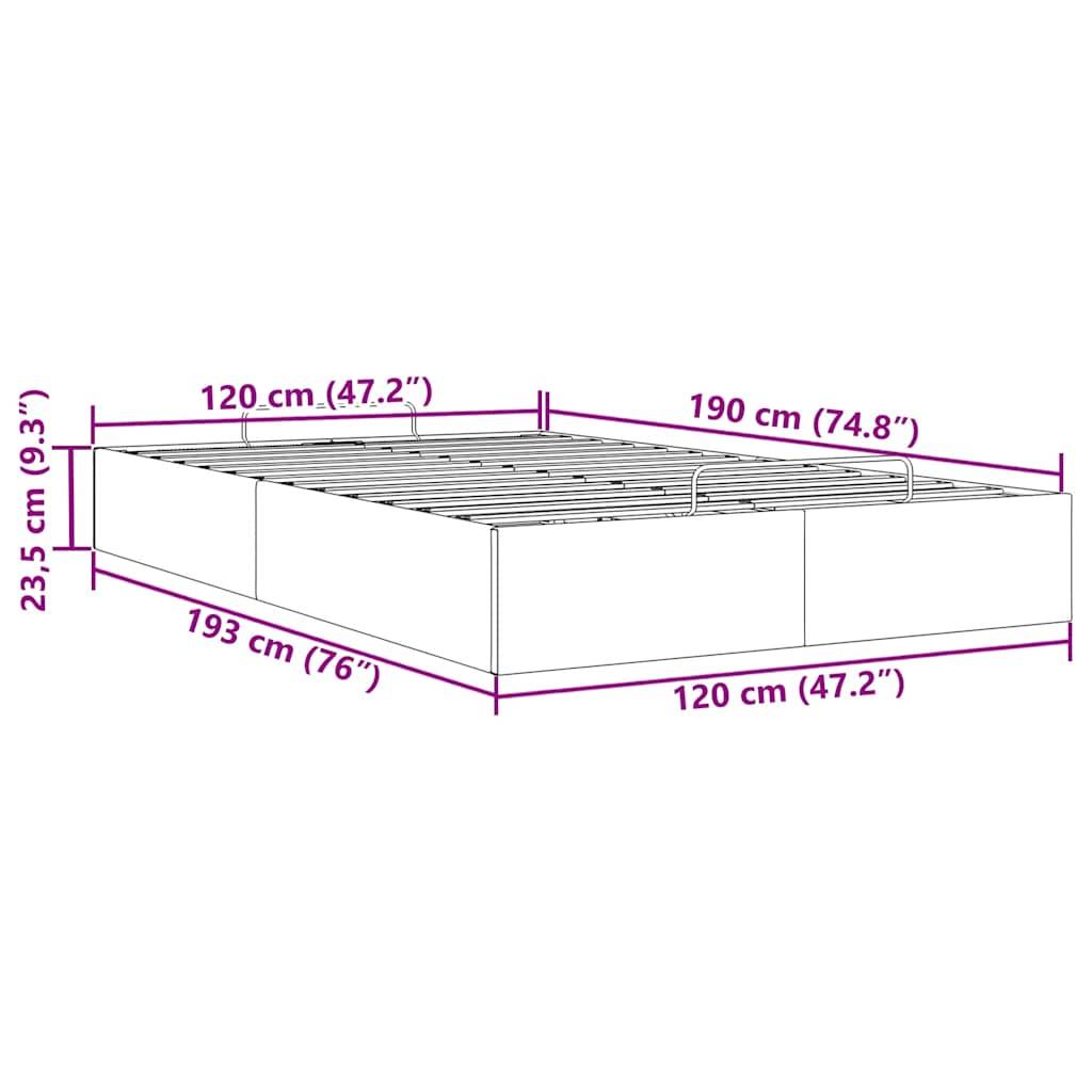 vidaXL Ottoman-Bett ohne Matratze Taupe 120x190 cm Stoff